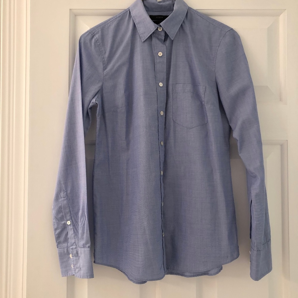 NWOT J. Crew Women's Blue Button Down Boy Shirt